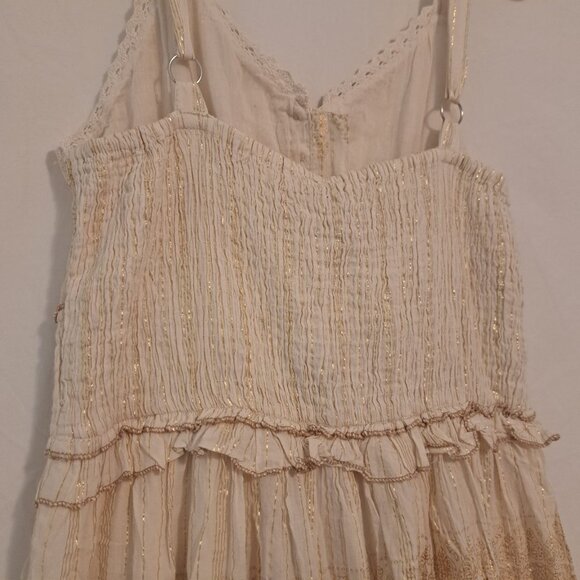 Anthropologie Cream and Gold Maxi Dress - Picture 5 of 16